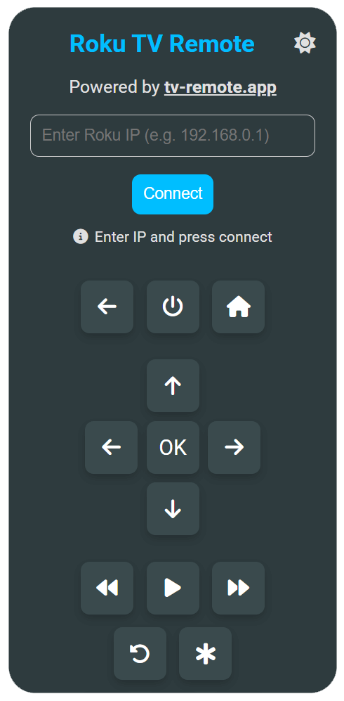 Online Roku TV Remote Interface